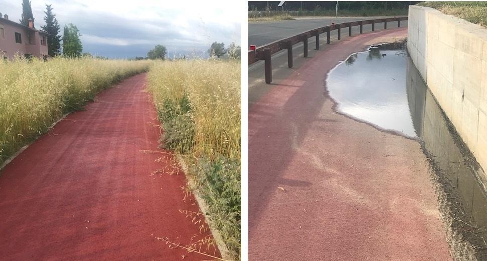 Nuova ciclabile, erbacce e pozze