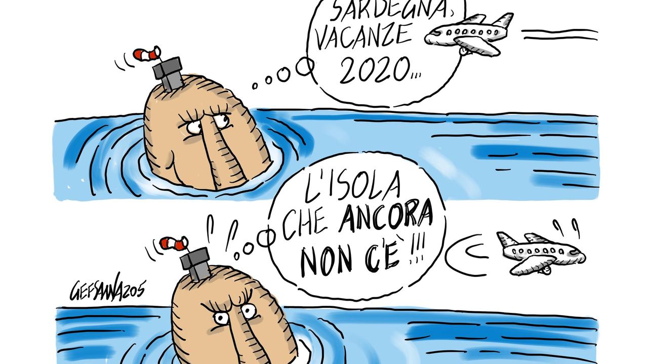 La vignetta di Gef: ancora 9 giorni di termoscanner per chi arriva in Sardegna