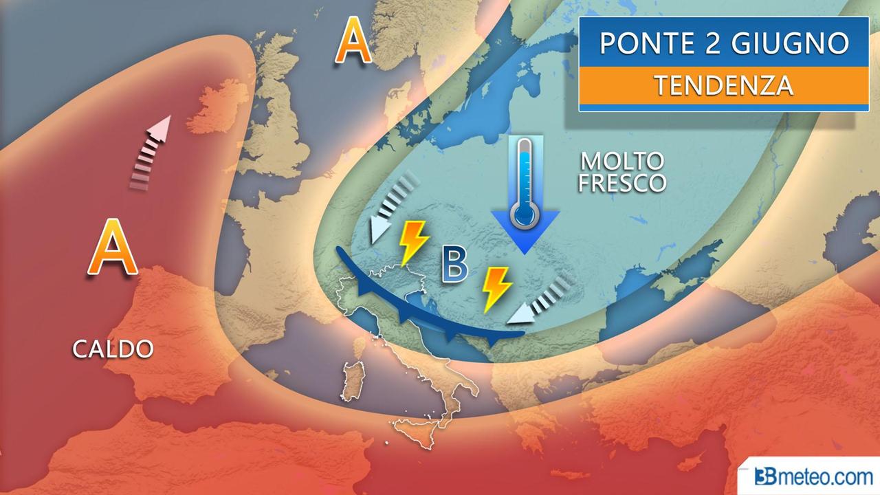 Meteo, verso un ponte del 2 giugno variabile tra sole e rischio temporali