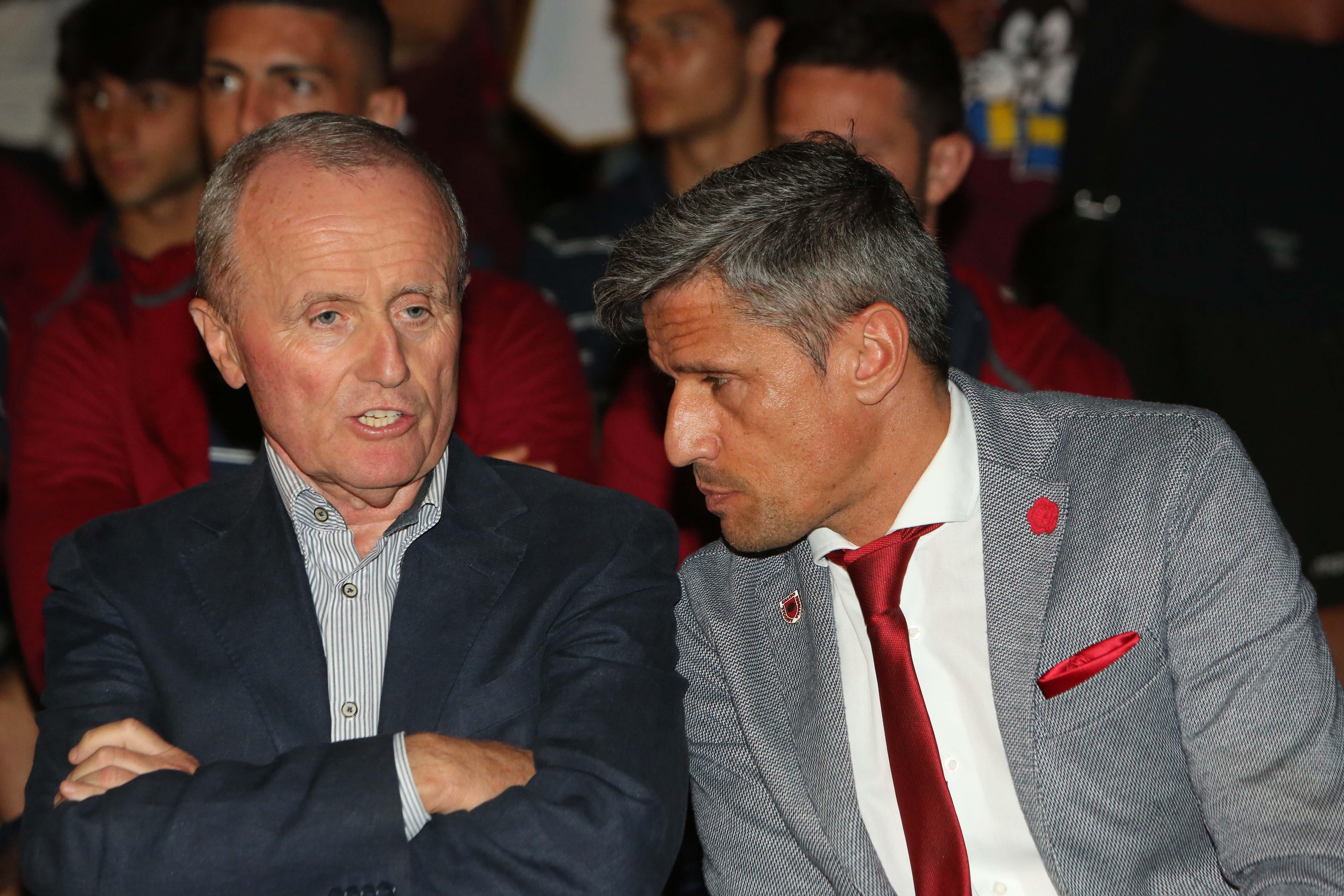 Il ds della Reggiana Doriano Tosi e il presidente granata Luca Quintavalli