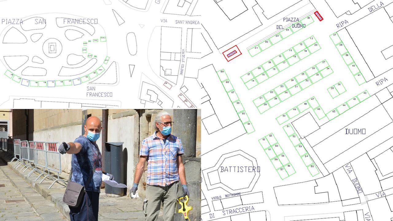 Pistoia, più spazi liberi nel nuovo mercato con i banchi fino a piazza S. Francesco 