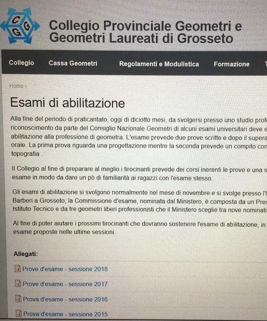 Esame per geometra moduli entro 18 giugno