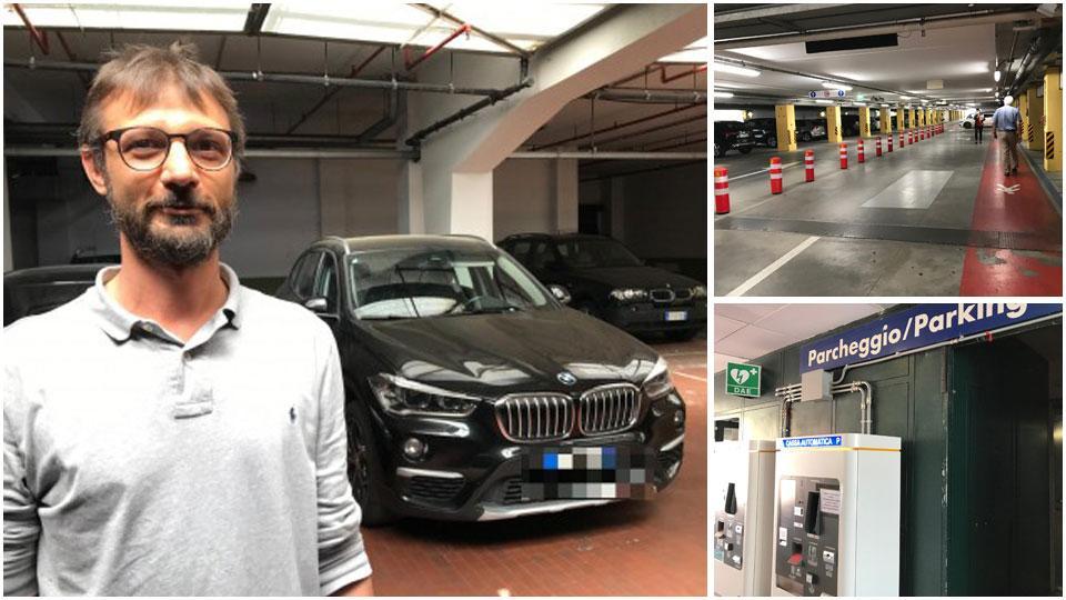 Sopra Marco Zilianti gestore del garage San Giorgio