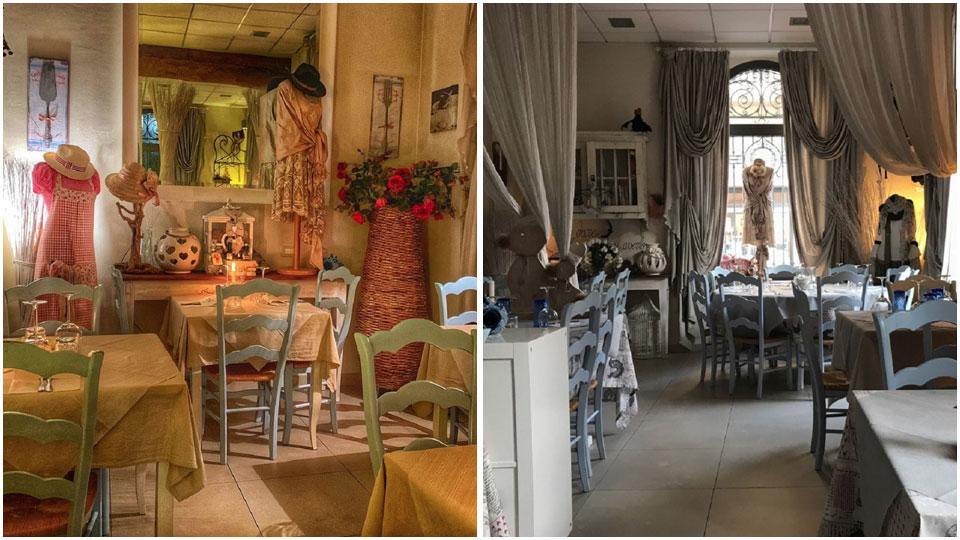 Due dettagli dell’osteria Pazza Idea di Piazza D’Azeglio come si presentava prima dei lavori
