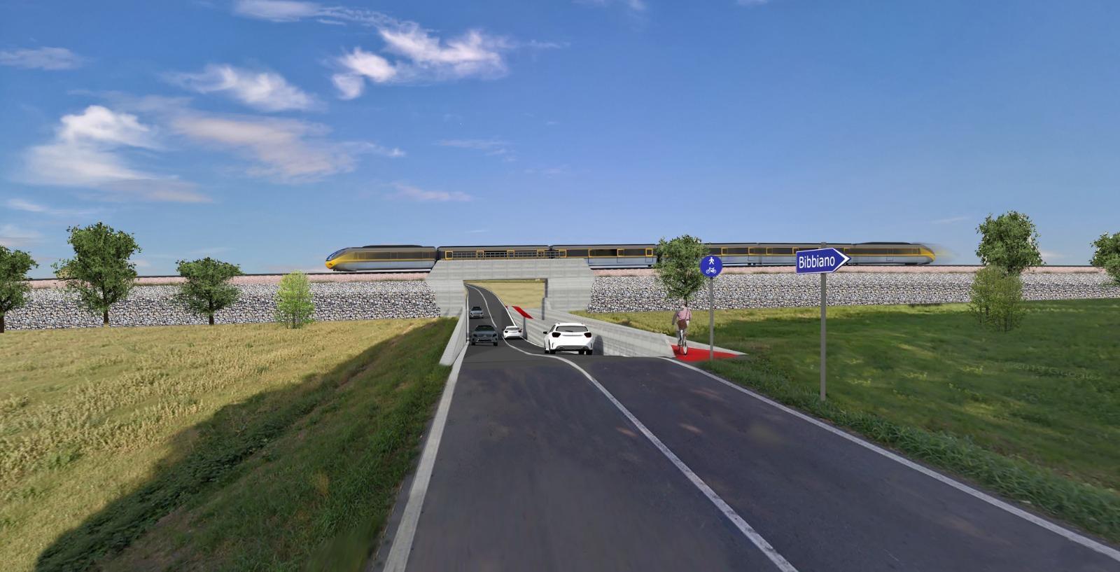 Bibbiano, ecco come sarà il sovrappasso di via Franchetti