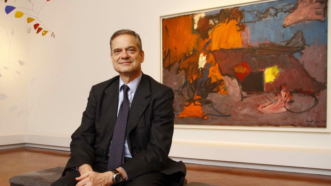 Lorenzo Bini Smaghi, presidente del museo Pecci, durante un’intervista a palazzo Strozzi a Firenze