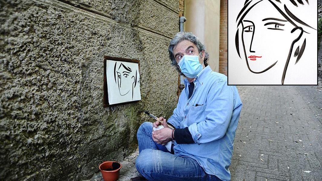 «L'idea - spiega Tonelli – è nata nel periodo in cui sono rimasto isolato a Montescudaio: lanciare un messaggio di speranza, con gli strumenti dell'arte, durante la pandemia i volti sono il nostro specchio nel tempo in cui il necessario utilizzo delle mascherine ci nega il dono del sorriso».