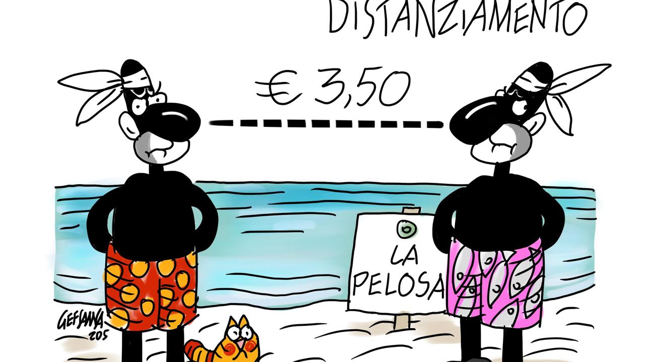 La vignetta di Gef: ticket di 3,5 euro per entrare alla Pelosa