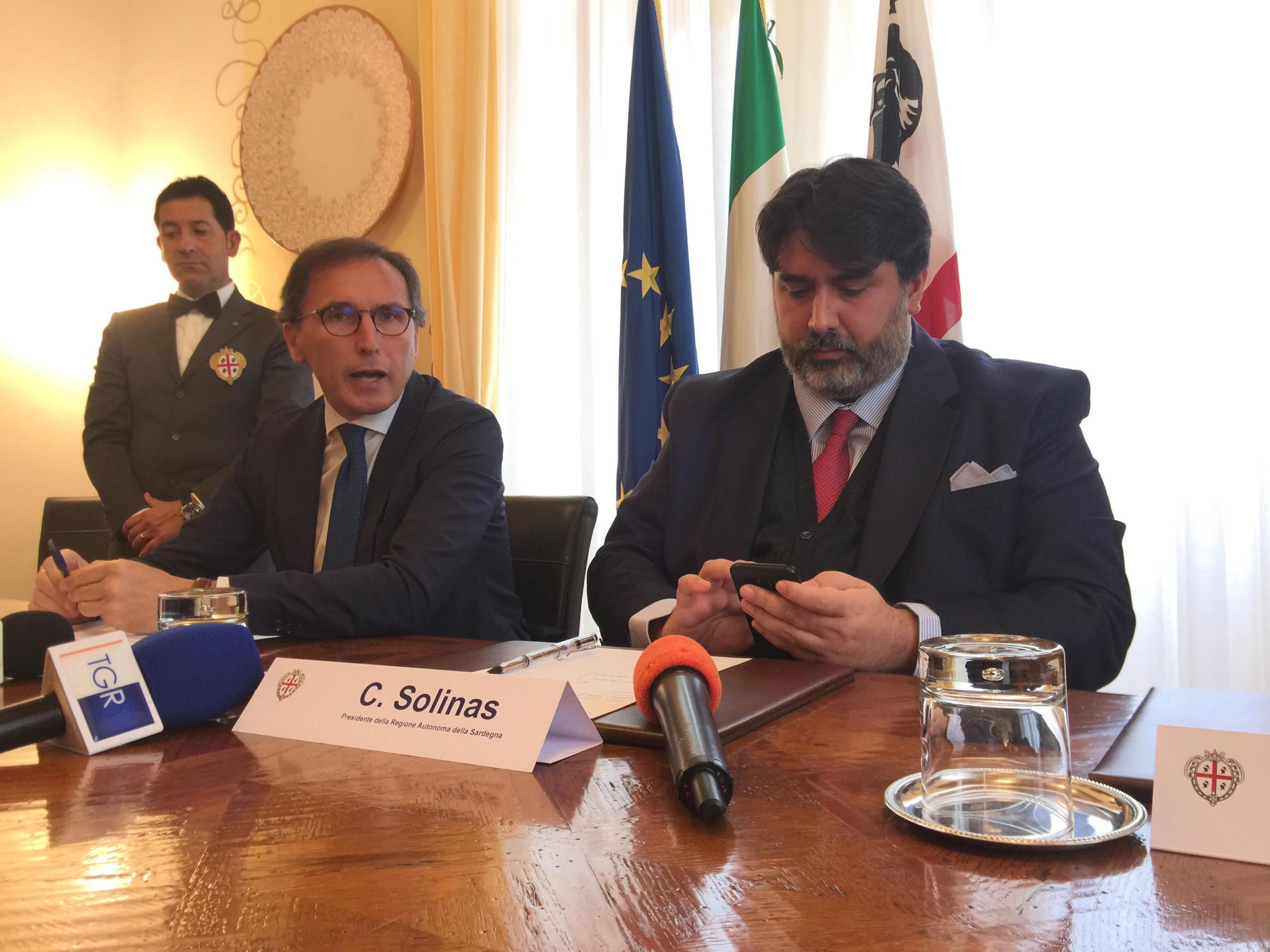 Il ministro Boccia e il Governatore Solinas