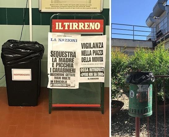 Differenziata “faticosa” in ospedale Tanti cestini singoli e nessuna indicazione 