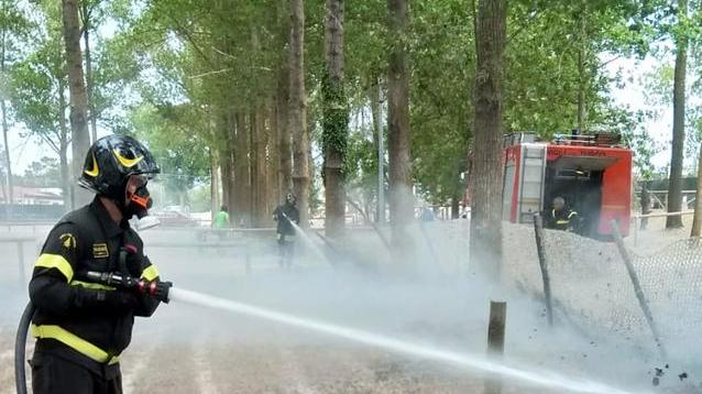 Altri piumini in fiamme Pericolo per la pineta