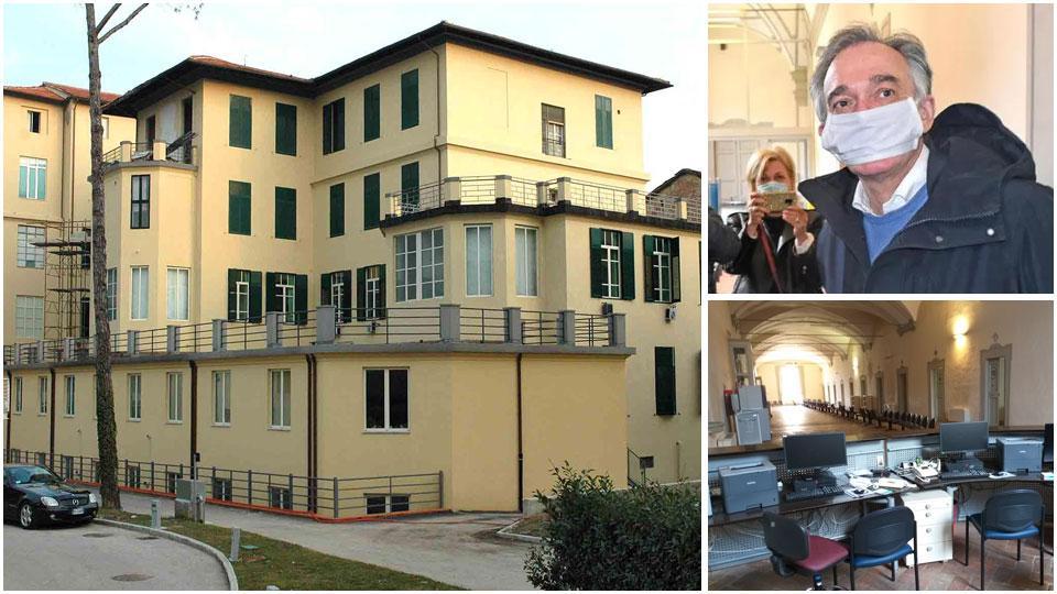 Il padiglione Cassa di risparmio, l’inaugurazione del reparto Covid all’ex convento, con Enrico Rossi e il reparto oggi
