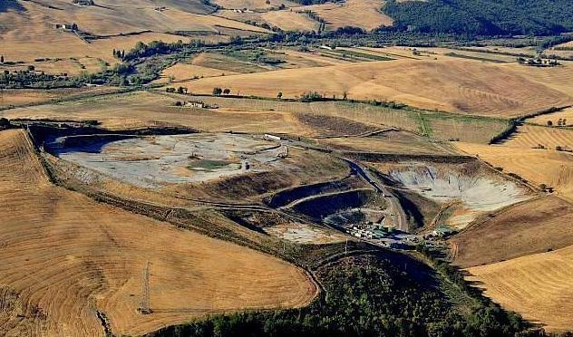 L’area della discarica della Grillaia, nel comune di Chianni