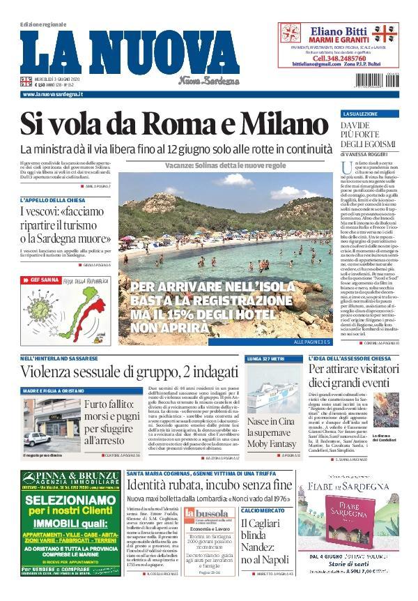 La Nuova Sardegna - Prima Pagina - 3 giugno 2020