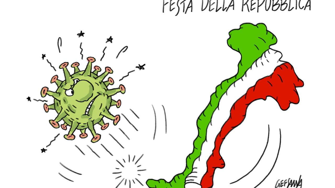 La vignetta di Gef: la festa della Repubblica e la lotta al Coronavirus