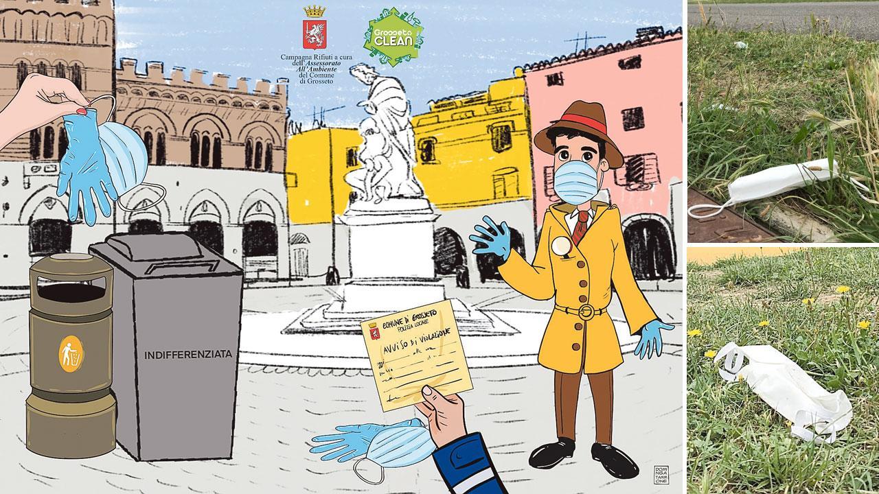 Mascherine e guantini abbandonati ovunque: ecoguardie in azione, multe fino a 500 euro