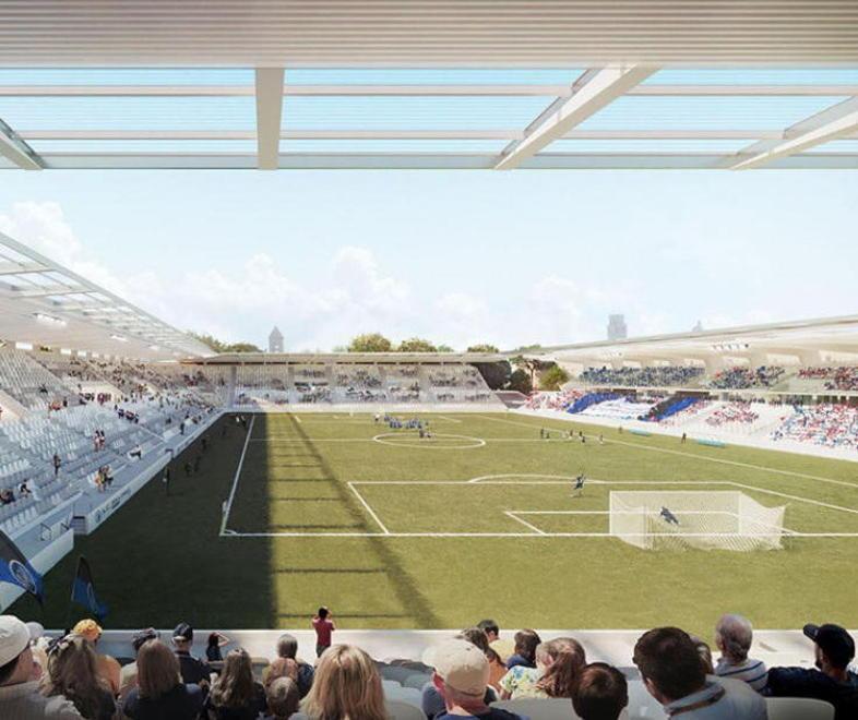 Una simulazione grafica dell’interno della nuova Arena