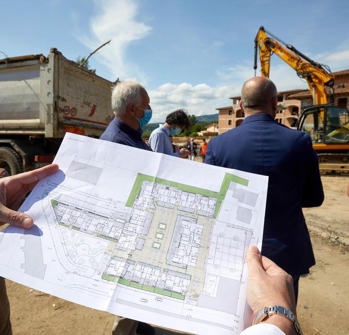 Un momento del sopralluogo sul cantiere