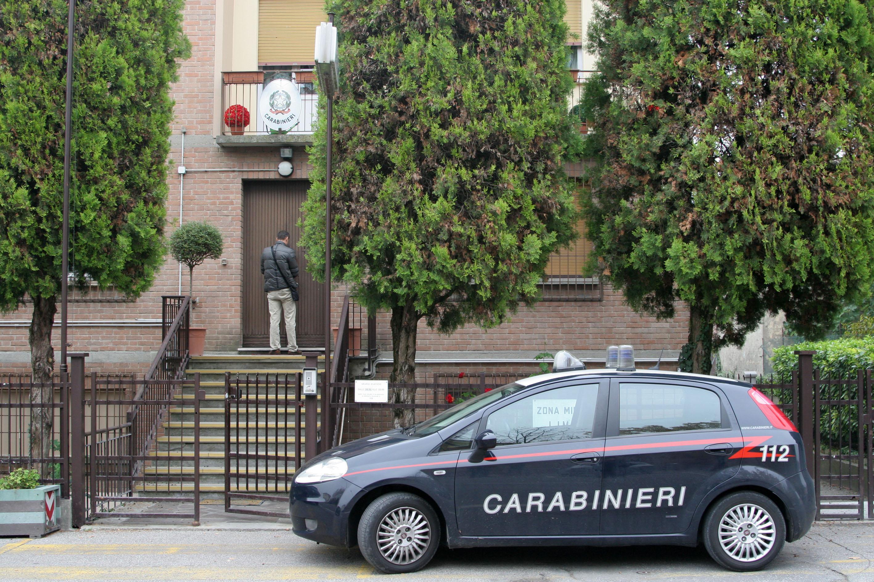 La caserma  dei carabinieri di Novellara