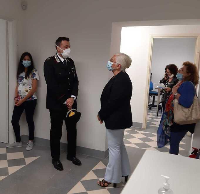 Un momento del sopralluogo negli uffici di Palazzo pretorio