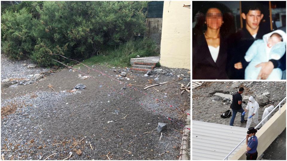 L’angolo in cui si era rifugiato Alessandro Civitarese, delimitato dai carabinieri, Alessandro Civitarese stringe tra le braccia suo figlio, nel giorno del battesimo del piccolo e il nucleo scientifico al lavoro subito dopo il ritrovamento del corpo senza vita del 51enne nella spiaggia vicina all’hotel Rex