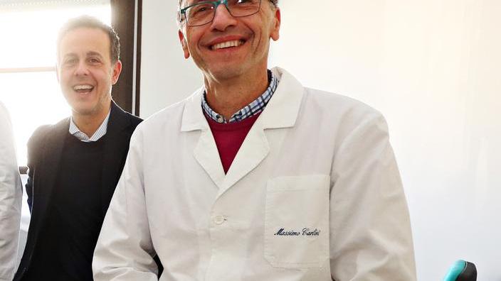 Il dottor Massimo Carlini con il sindaco Antonio Fiorentini