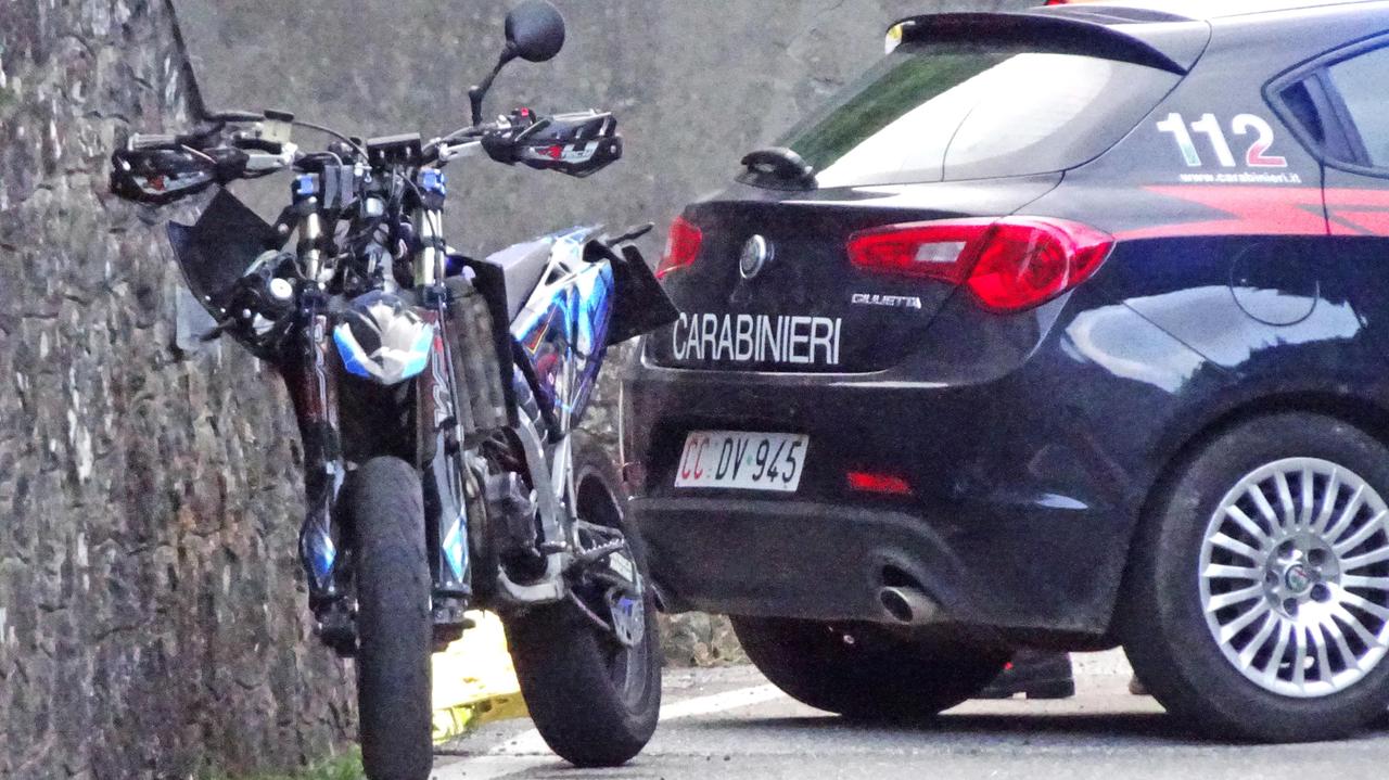 La moto su cui viaggiava il ragazzo di Quarrata