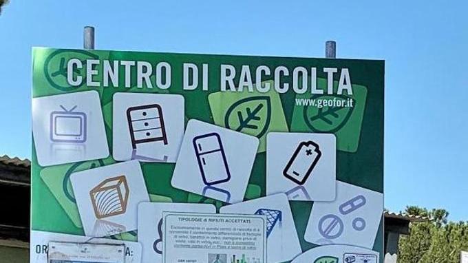 L’ingresso del Centro di raccolta gestito da Geofor