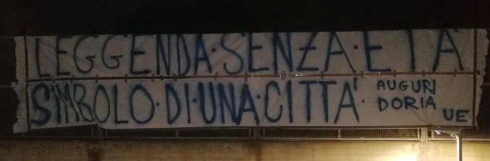 Uno striscione per Andrea Tosi “la leggenda”