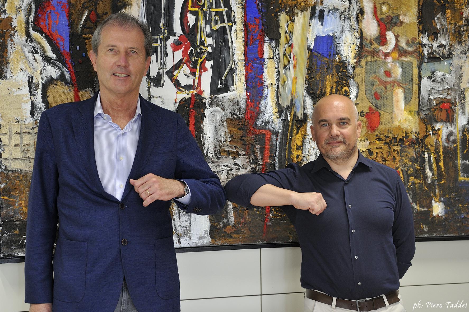 L'ad di Conad Centro-Nord Ivano Ferrarini con il ritrovato tecnico Vincenzo Mastrangelo