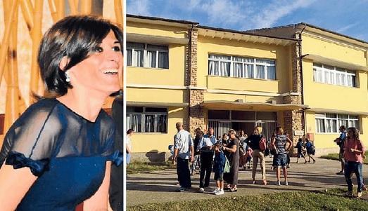 A sinistra la dirigente scolastica del secondo circolo, la professoressa Maria Teresa Sartiani. A destra, in una foto d'archivio, l'ingresso delle Collodi