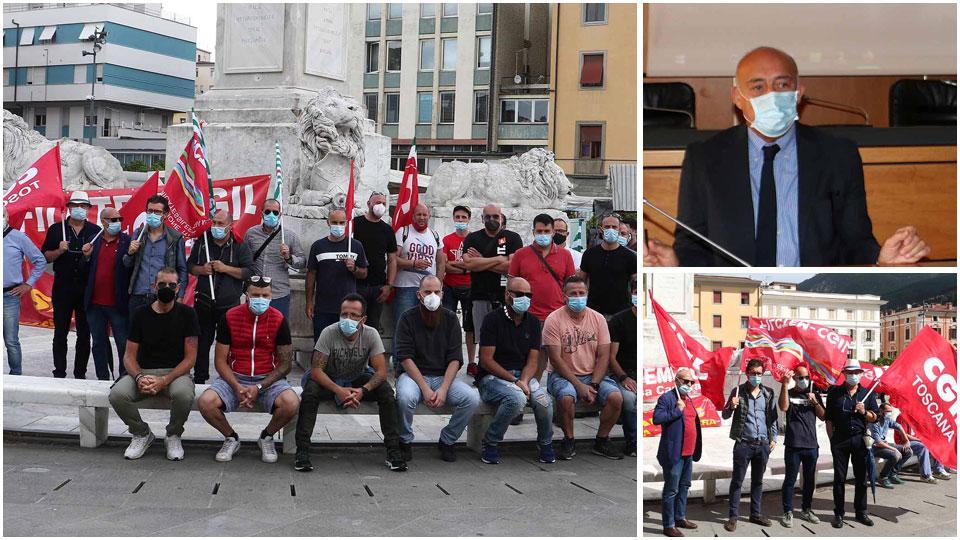 In molti in piazza ieri per il presidio di fronte alla prefettura e per l’incontro con il prefetto Paolo D’Attilio. I sindacalisti chiedono Arcelor di rispettare gli impegni