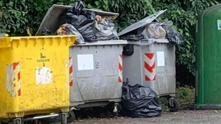 Rifiuti nei bidoni del locale