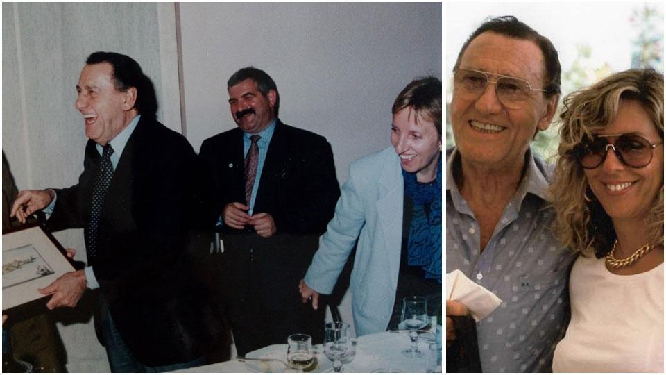 Alberto Sordi a Piombino a destra Maria Antonietta Schiavina e Albertone con Paola Comin, una delle sue due agenti