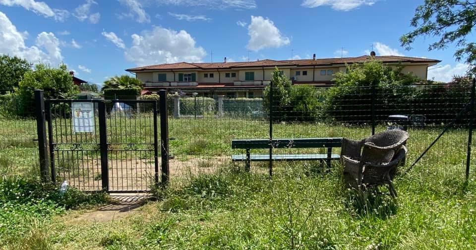 Sgambatoio per cani nel degrado