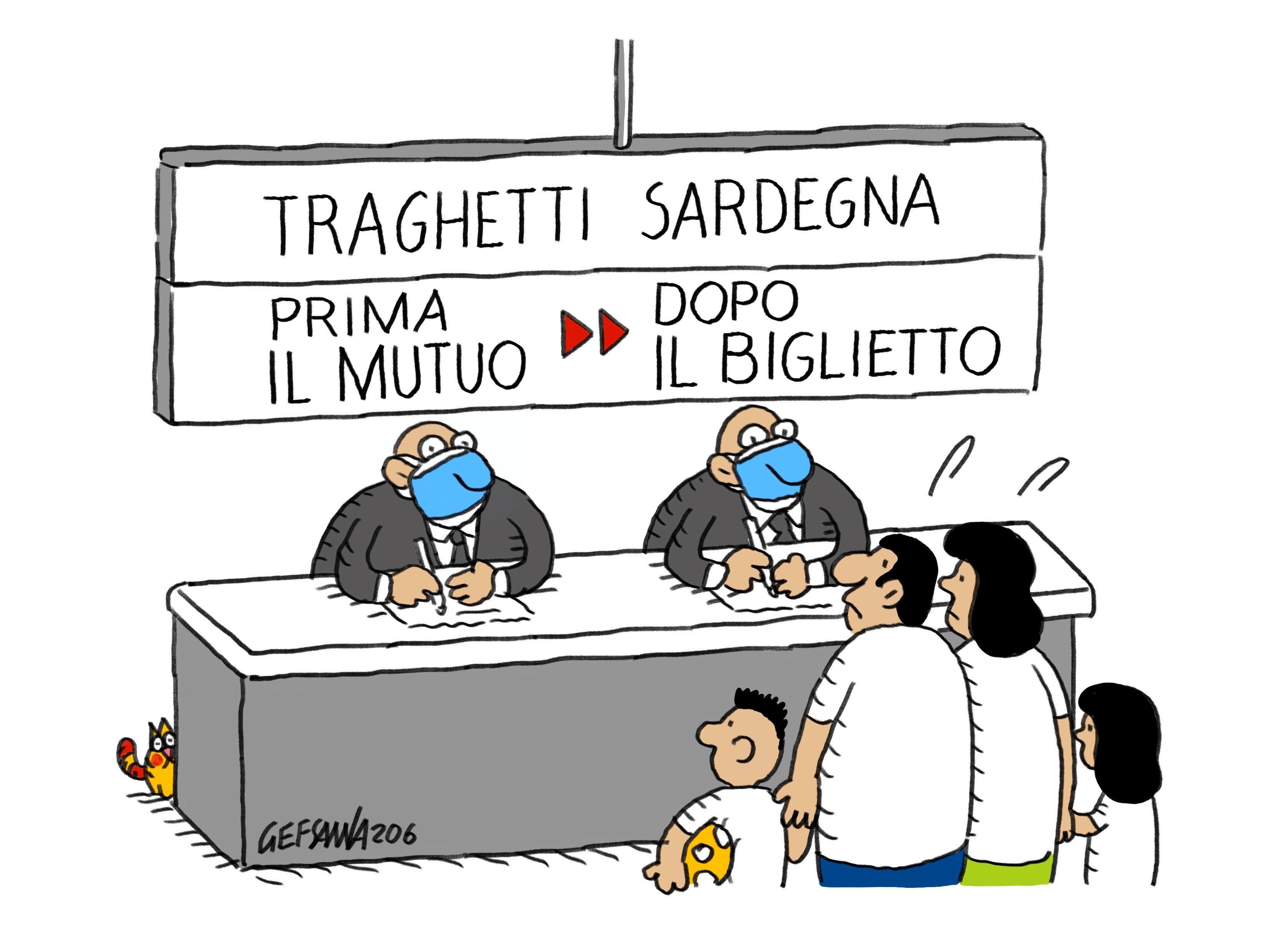 La vignetta di Gef: caro tariffe sui traghetti, vertice Regione-armatori