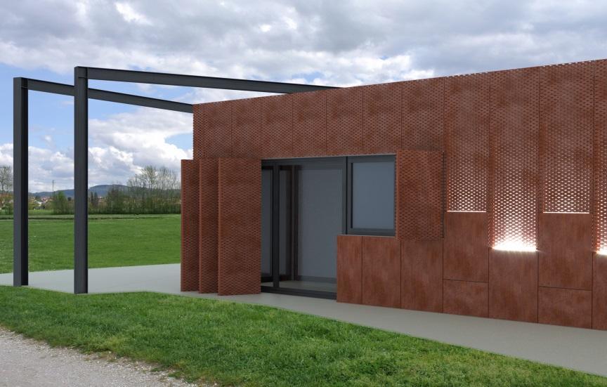 Il progetto della struttura polivalente che verrà realizzata all'ingresso del parco di Serravalle