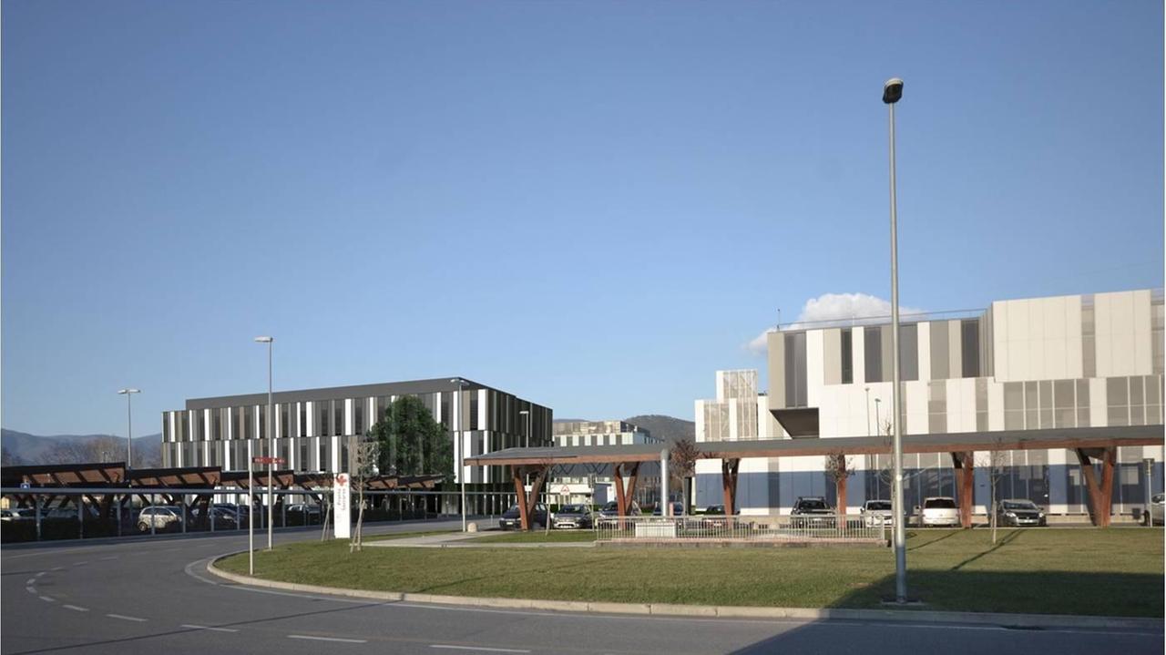 Il rendering della nuova palazzina che sorgerà accanto all'ospedale Santo Stefano