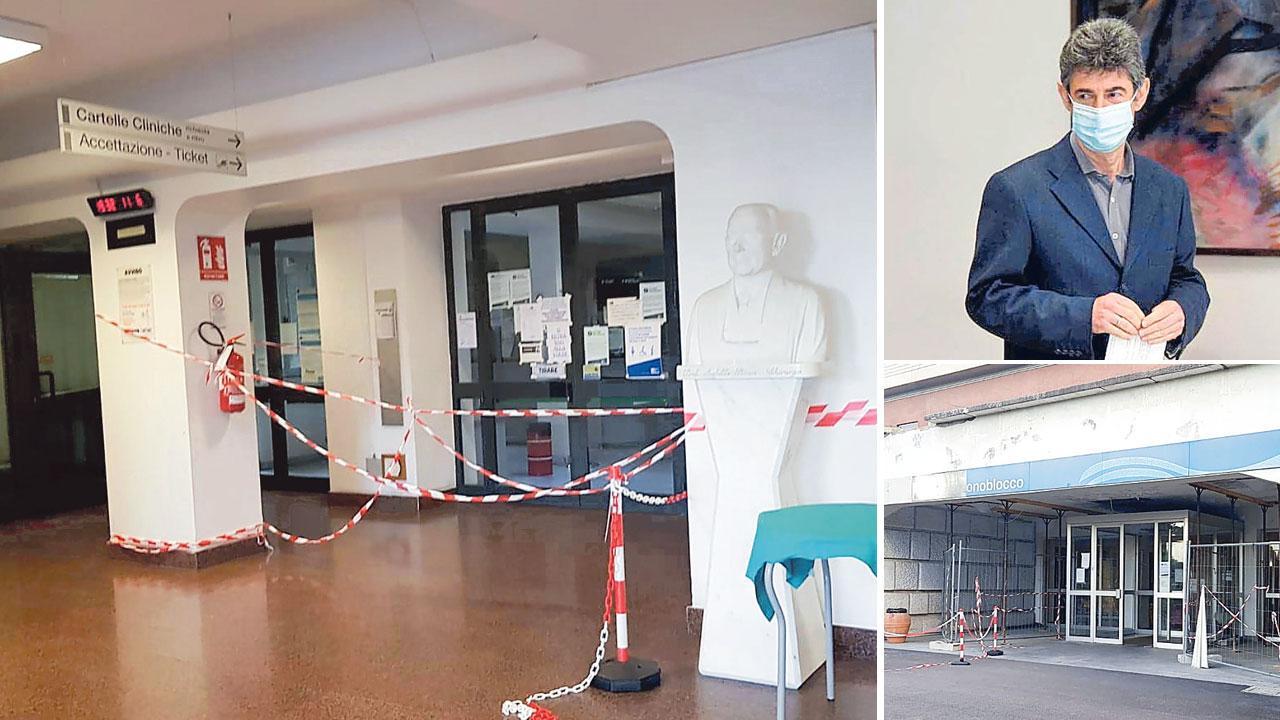 Nella foto grande la condizione dell’interno dell’ingresso. In quelle piccole il sindaco Francesco De Pasquale e l’esterno