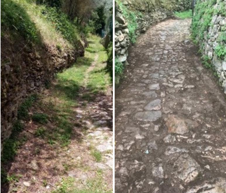 L’antica strada con le pietre rinasce grazie a Sara e Franco (e al lockdown) 