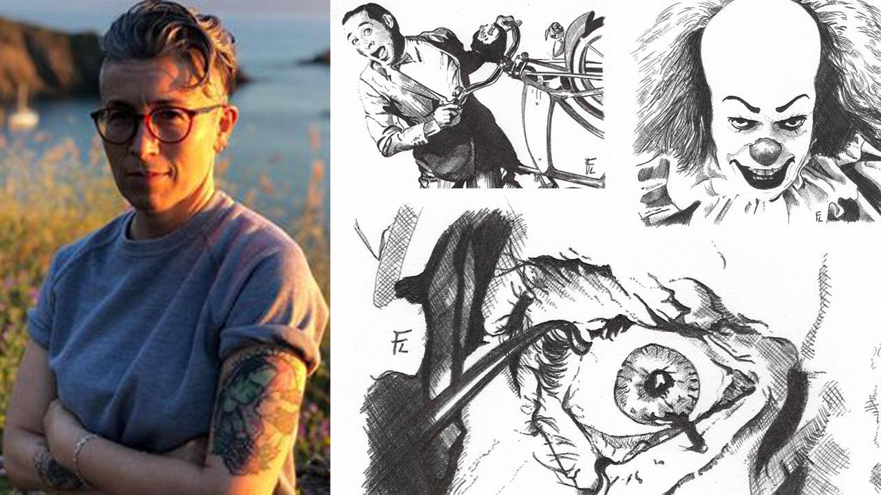 Francesca Lenzi e alcune delle sue illustrazioni