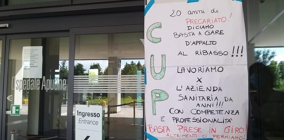 Al via lo sciopero di chi lavora al Cup «Precari, mal pagati»