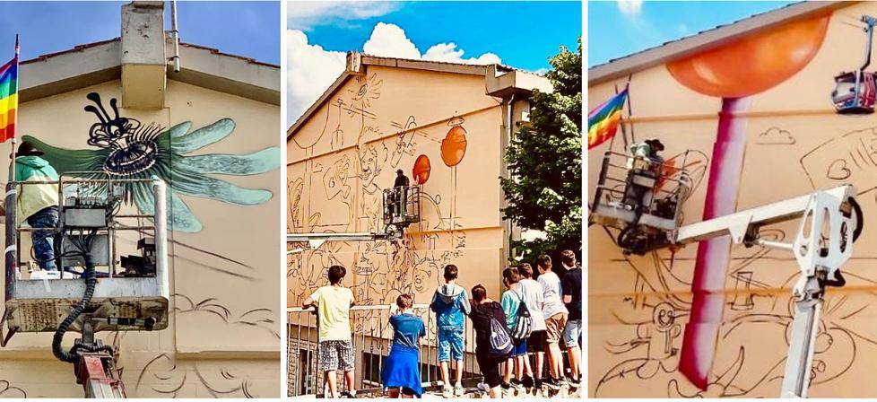 I “Sogni e bisogni” dei ragazzi diventano un murale firmato da Nico Lopez Bruchi