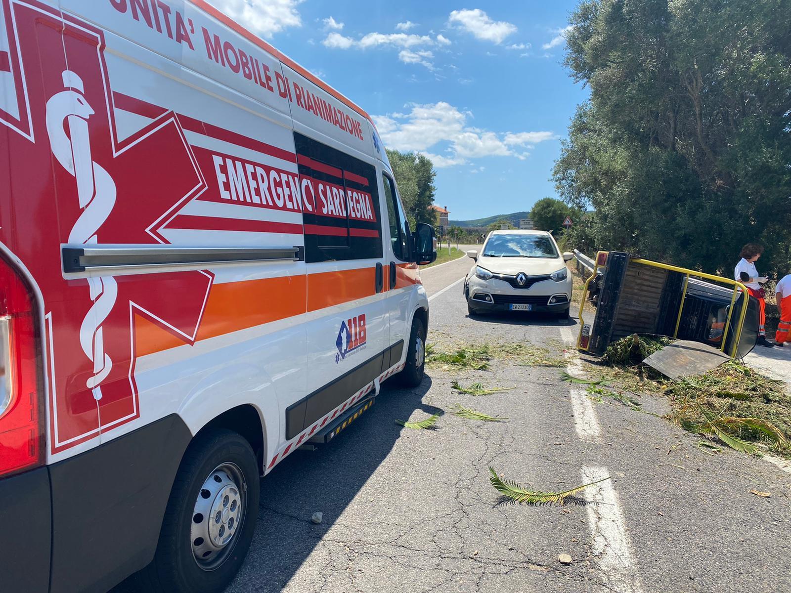 Schianto sulla 547, ferito un agricoltore di Sant'Andrea Frius