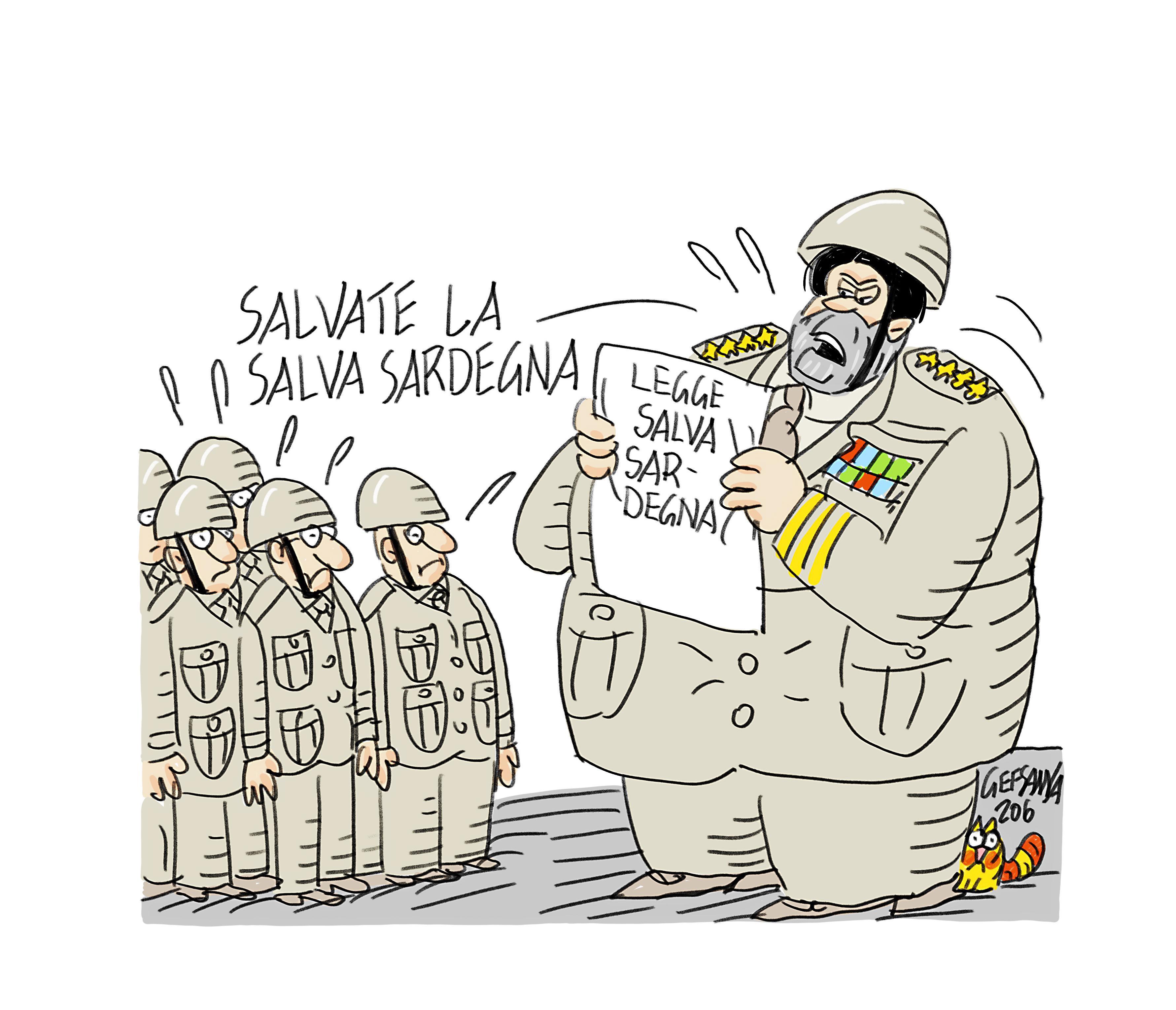 La vignetta di Gef: troppi errori, la Salva Sardegna deve essere riscritta