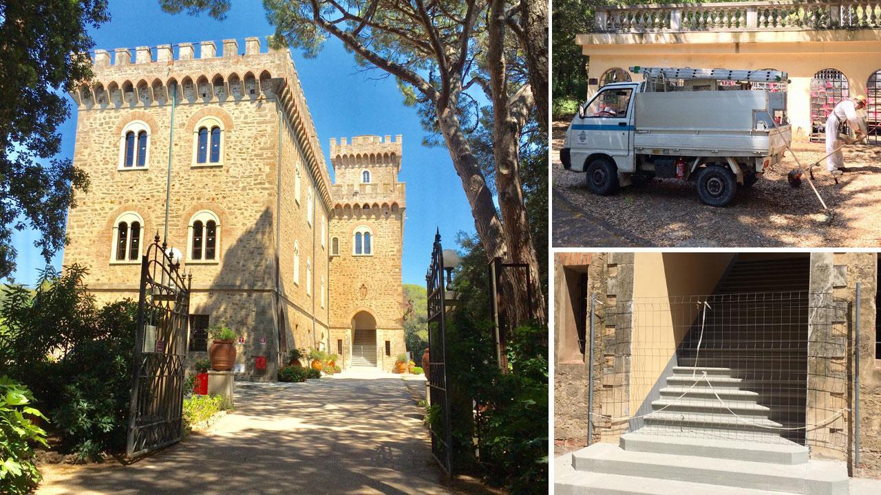 Lavori in corso al Castello Pasquini: «Ma saremo pronti entro il 15 di luglio» 