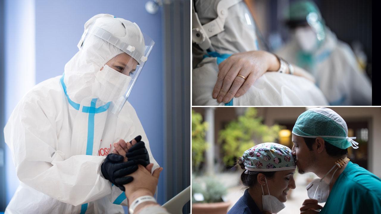 Gli sguardi, le mani, emozioni mai provate: l’occhio di Sestini sugli angeli del Covid