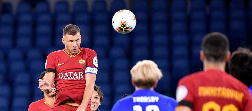Dzeko, manuale del gol Due perle del bomber rimontano la Samp Roma vede l’Europa