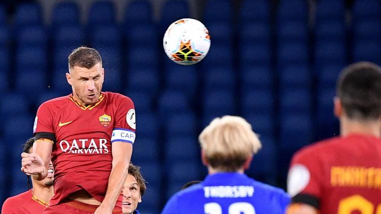 Dzeko, manuale del gol Due perle del bomber rimontano la Samp Roma vede l’Europa