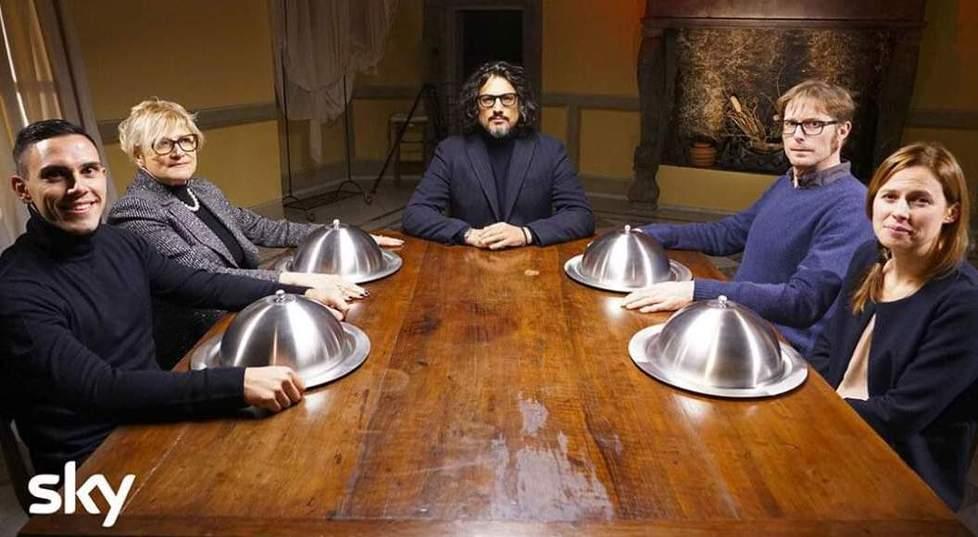 I quattro sfidanti insieme allo chef Alessandro Borghese